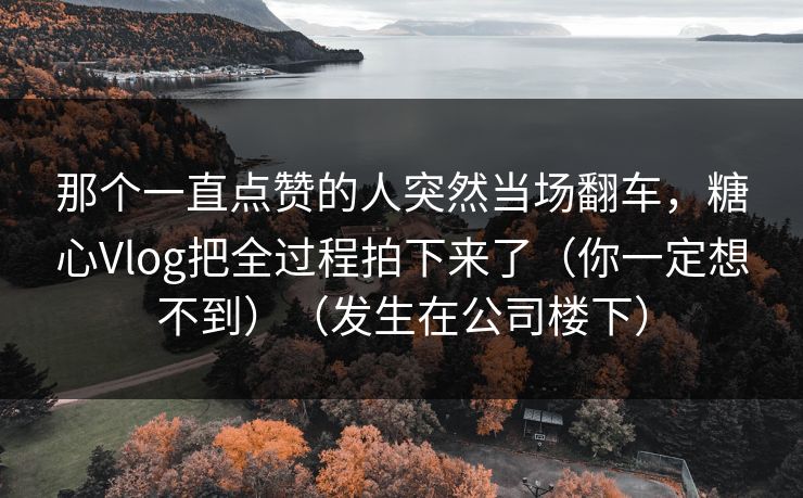 那个一直点赞的人突然当场翻车，糖心Vlog把全过程拍下来了（你一定想不到）（发生在公司楼下）